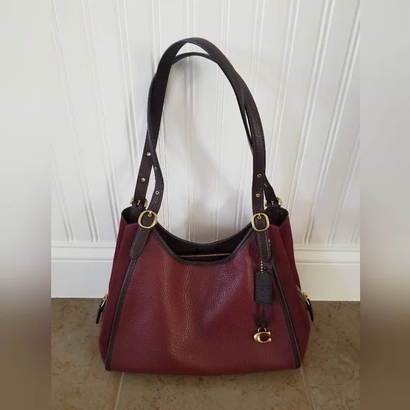 lori mixed leather and suede shoulder bag